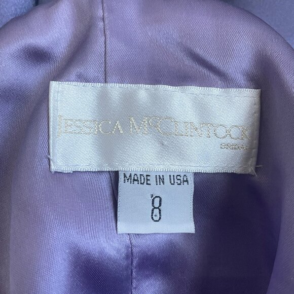 Jessica McClintock Lavender Satin Formal Gown - Size 8 - Picture 9 of 10
